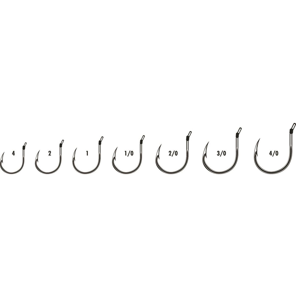 VMC Wacky Hook Black Nickel round shape supports easy Wacky Worm rigging.