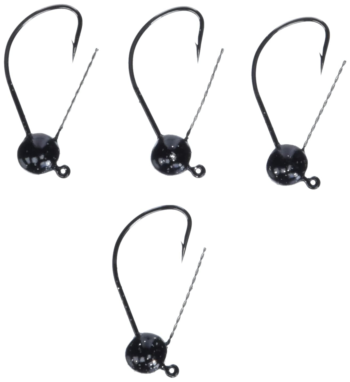 VMC Wacky Weedless Jig 1/8 Black top view for precise placement in vegetation