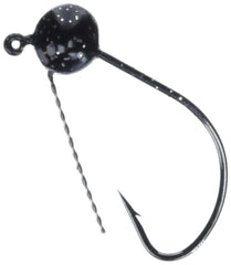 VMC Wacky Weedless Jig 1/8 Black weed guard detail with stainless steel
