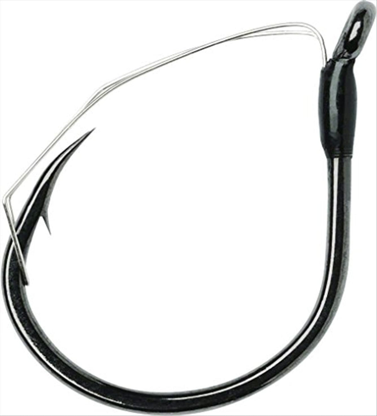 VMC Weedless Wacky Hook Black Nickel 1/0 for weedless rigs and snag-resistant presentations.