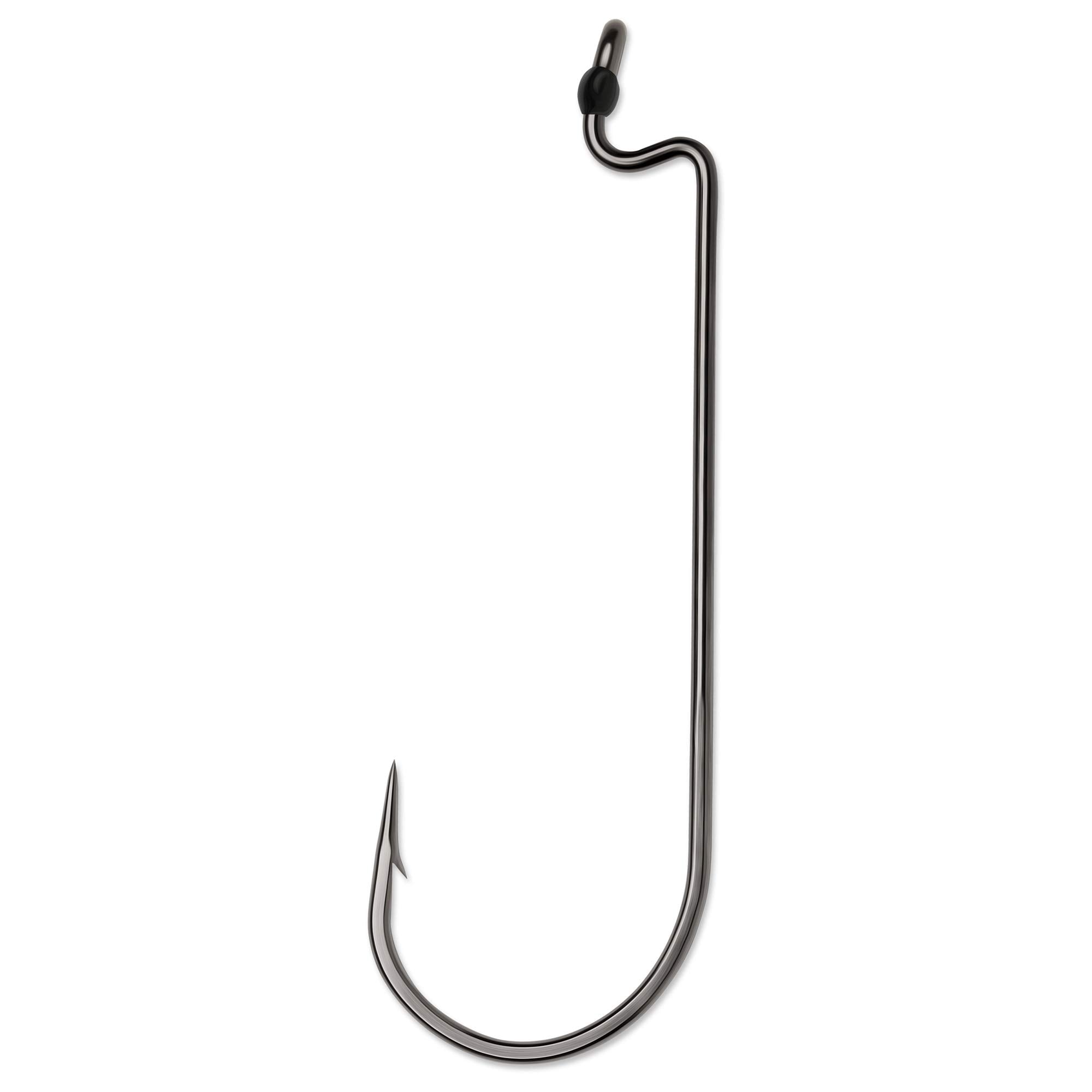 VMC worm hook #2/0 offset point improves hookup potential on Carolina rigs.