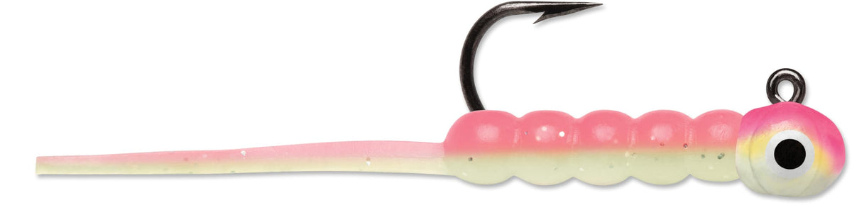 VMC WTJ1100PCGL wax tail jig in pink chartreuse glow for ice fishing