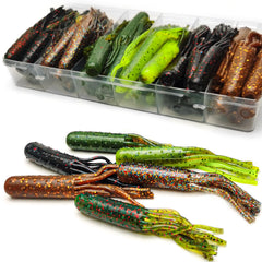 VMSIXVM 60Pcs Tube Baits kit – 3.5 inch soft plastic lures, 6 colors