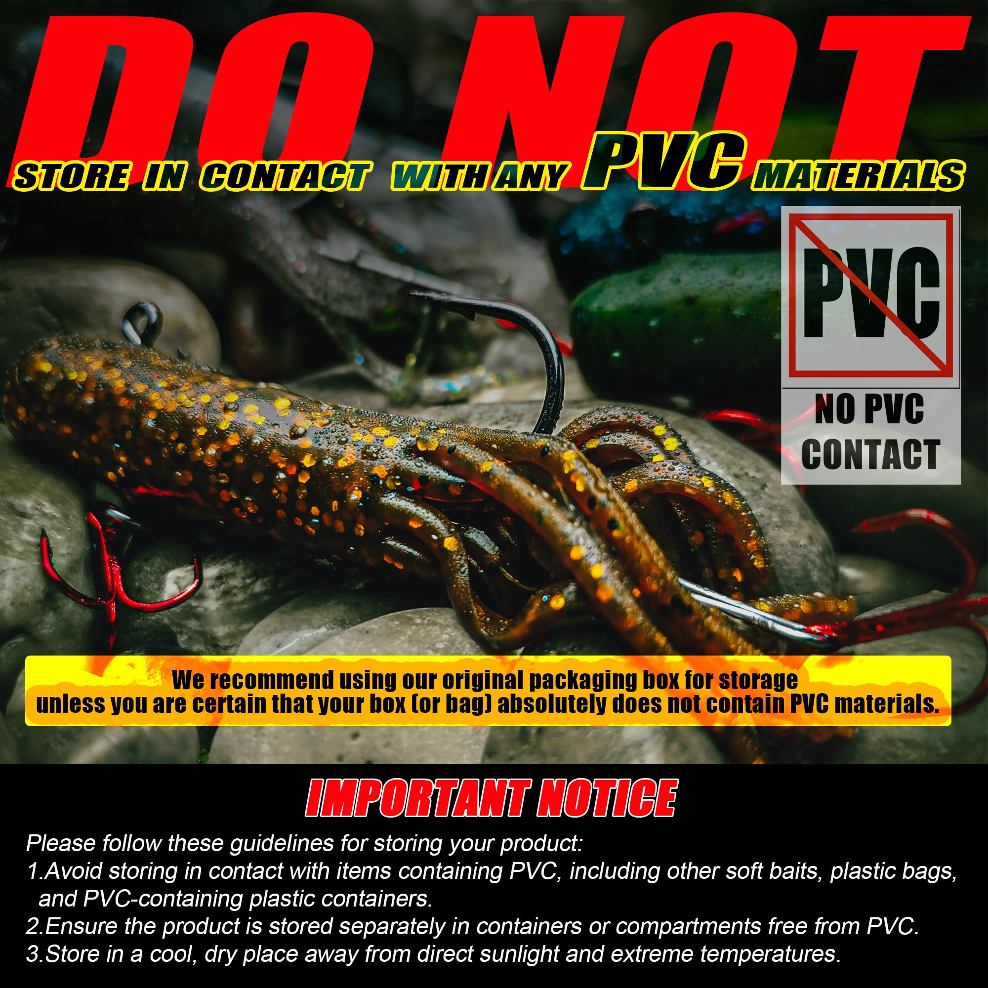 Crappie fishing tube baits in packaging