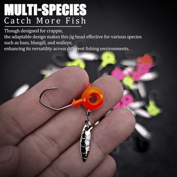 Five color options for VMSIXVM crappie jig heads