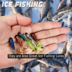 Close-up of tentacle-tail crappie tube lure
