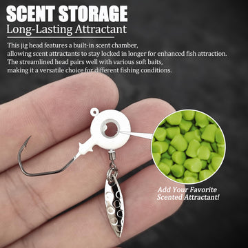Donut eye hollow design fishmeal storage on crappie jig head