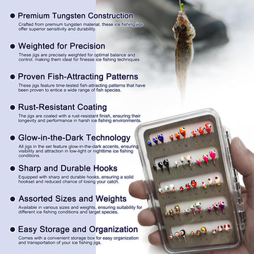 Gift-ready VMSIXVM tungsten ice fishing jigs kit