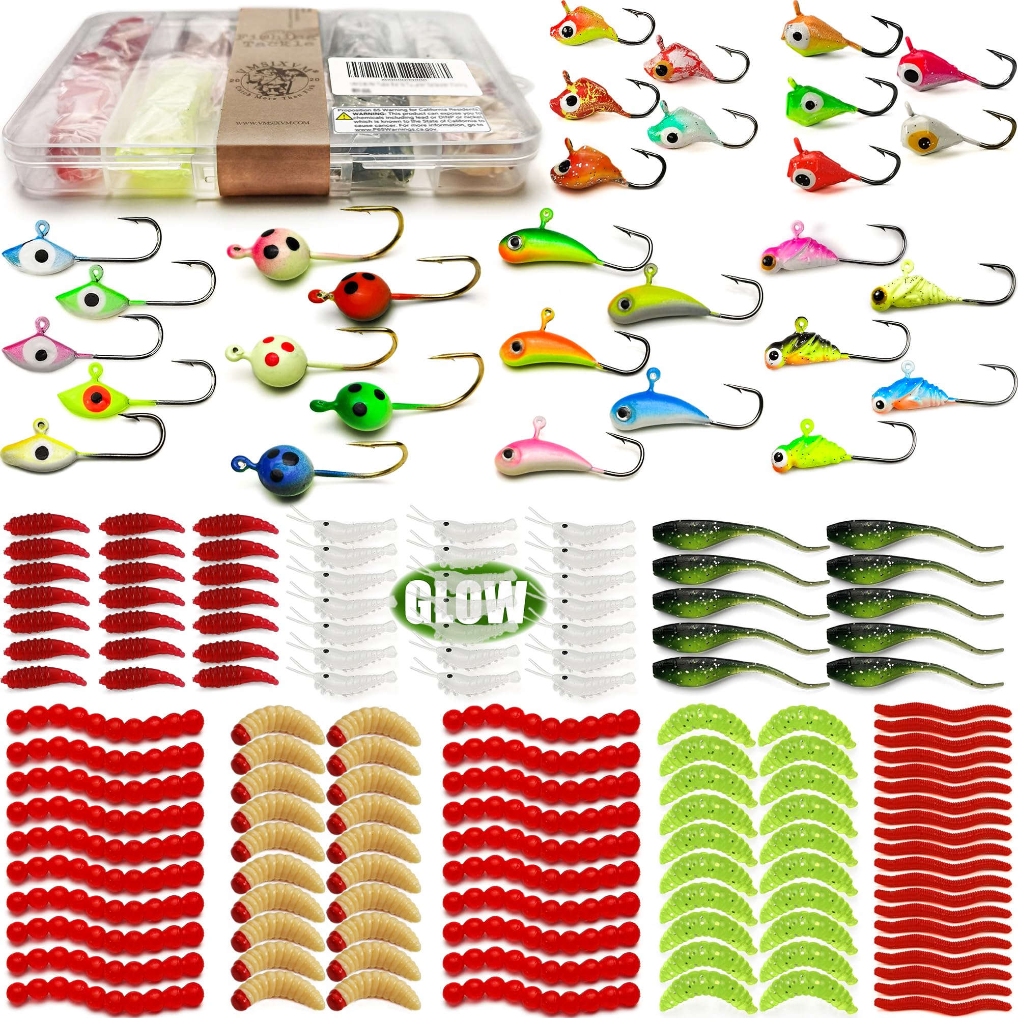 VMSIXVM ice fishing jigs kit front view
