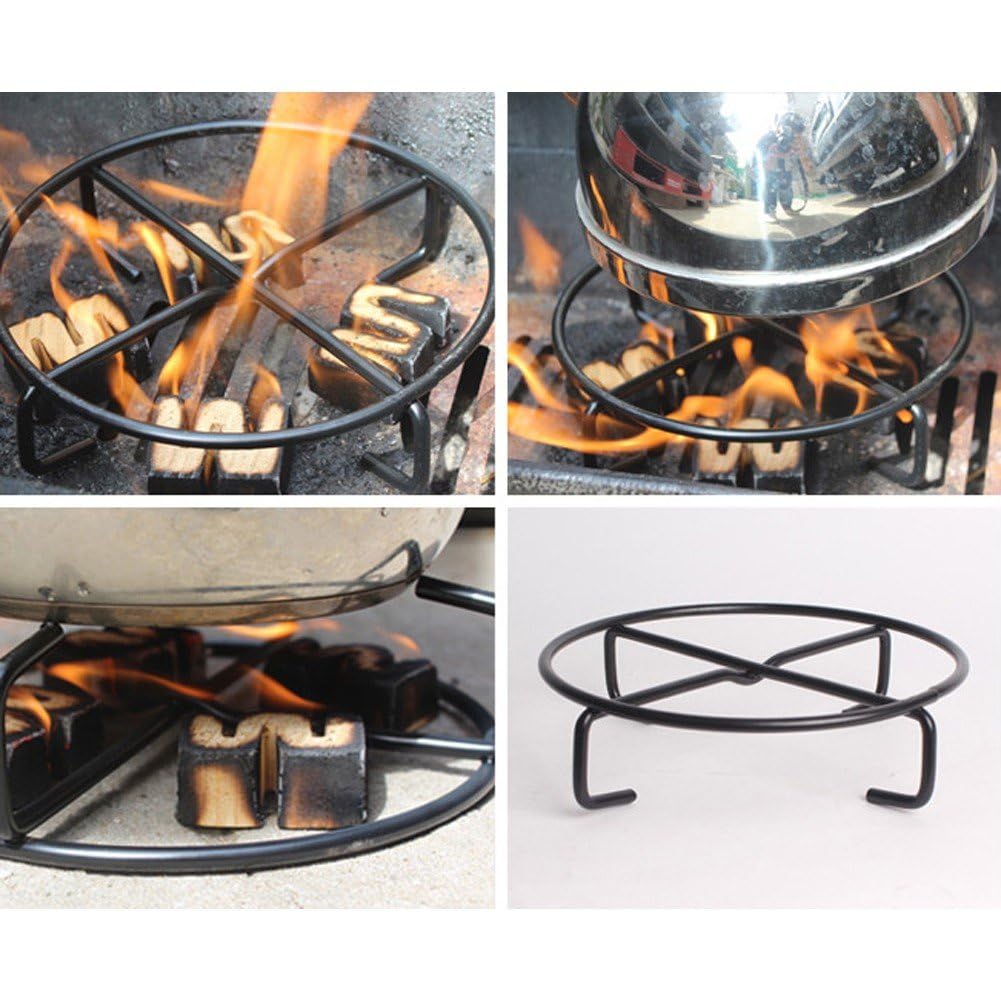 Vobumix portable campfire cooking stand for quick stove setup.