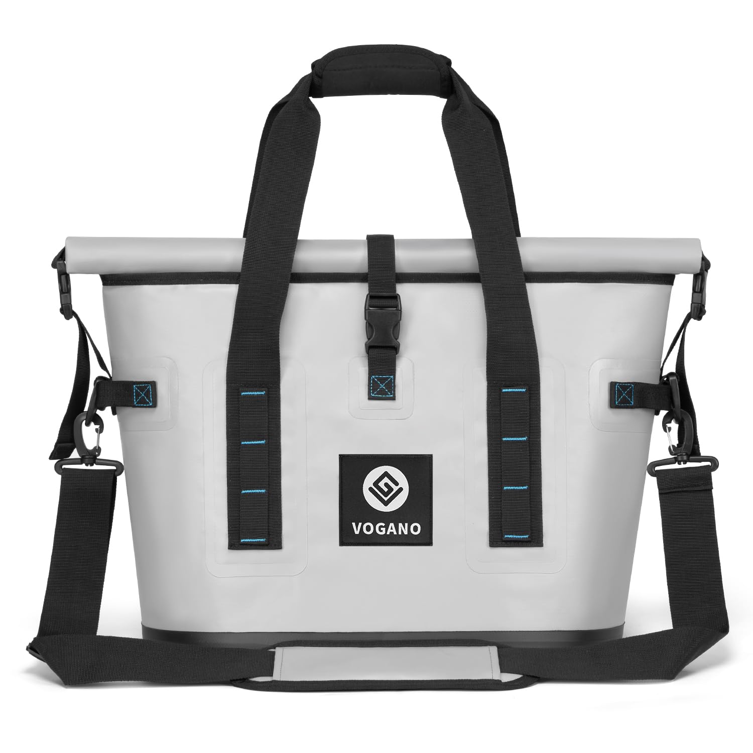 Vogano 40-Can Soft Cooler gray front view showing large capacity