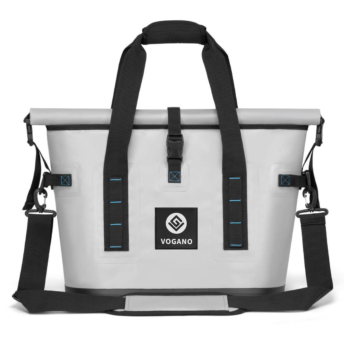 Vogano 40-Can Soft Cooler gray front view showing large capacity
