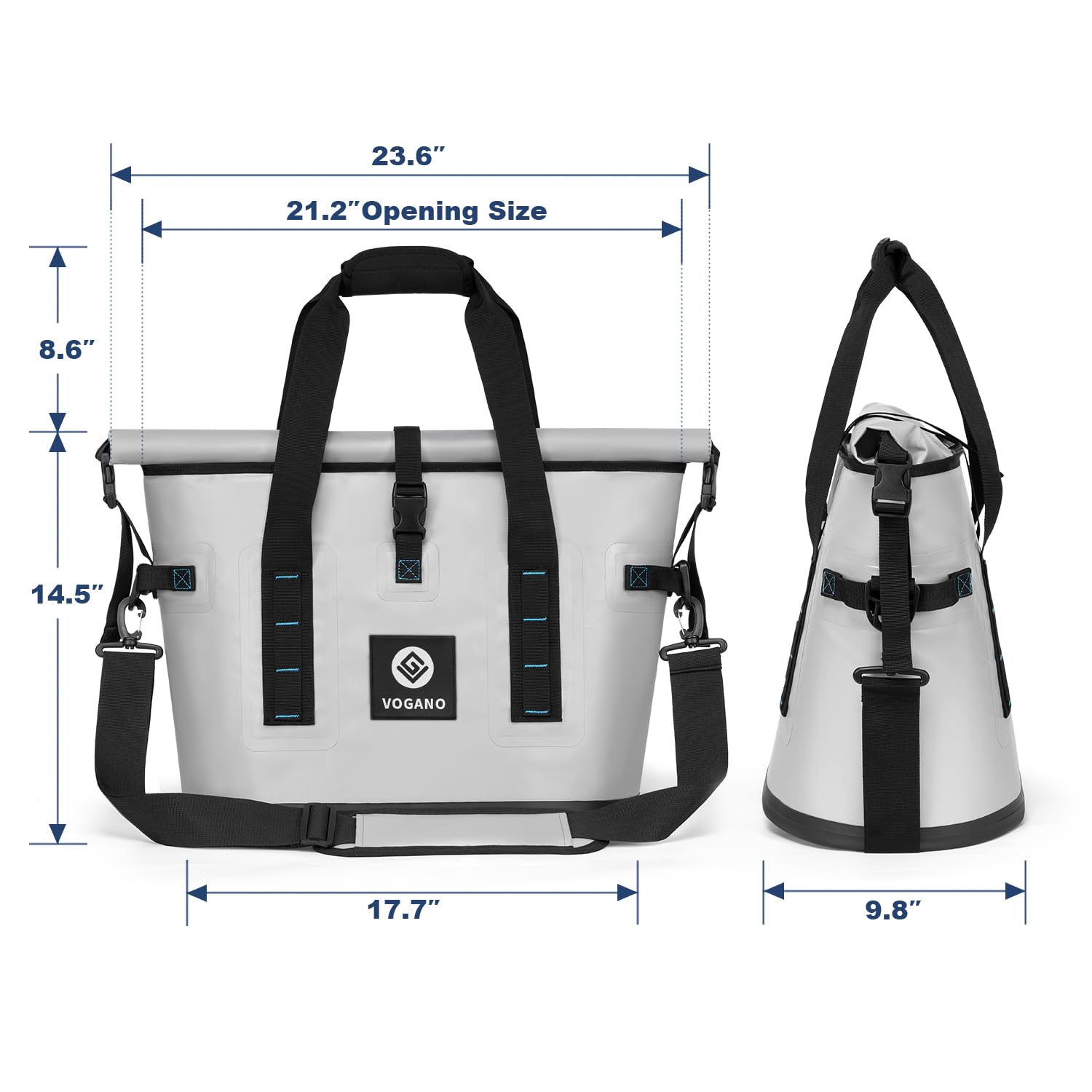 Vogano collapsible design folds compactly for storage