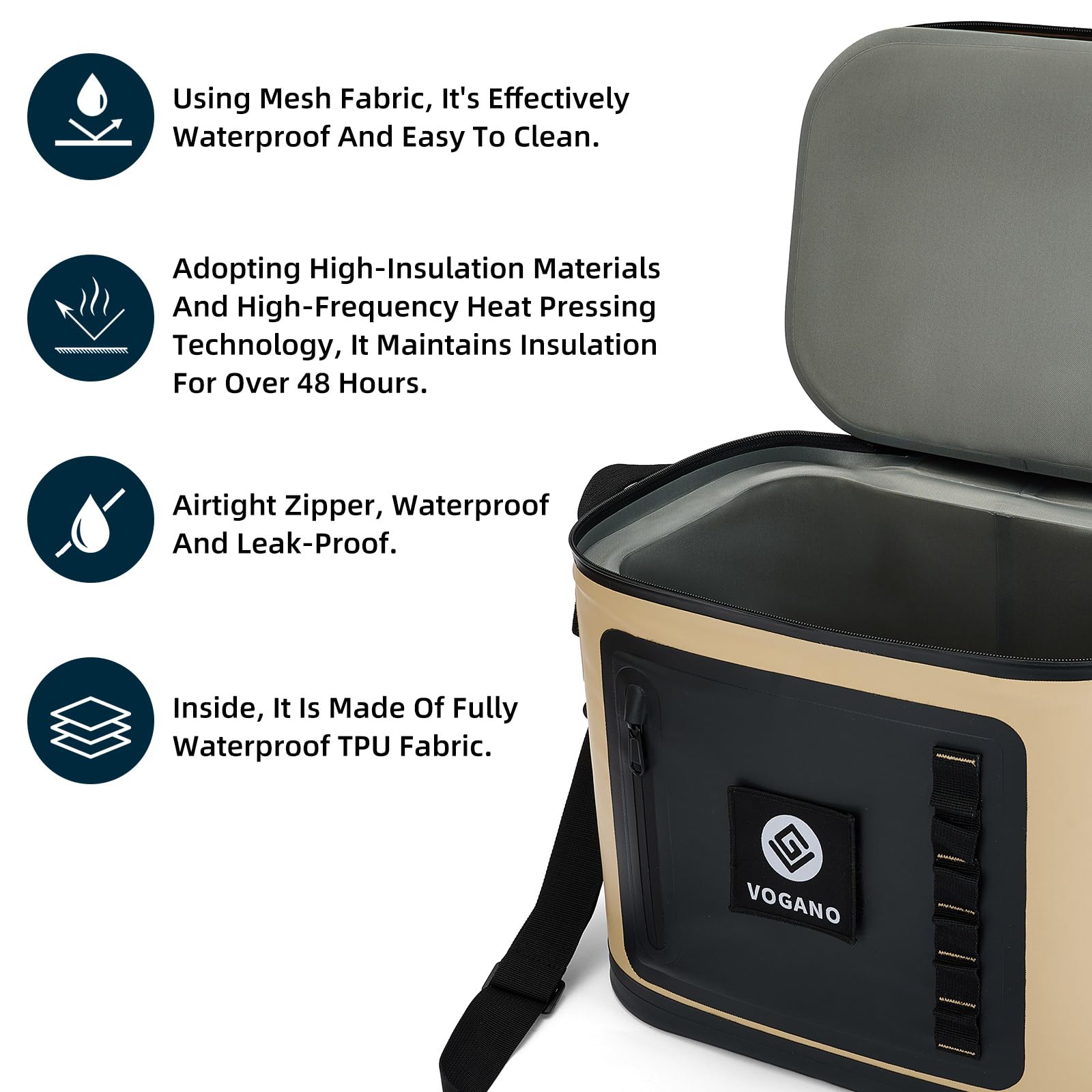 Vogano Soft Cooler worn as a backpack for easy transport.