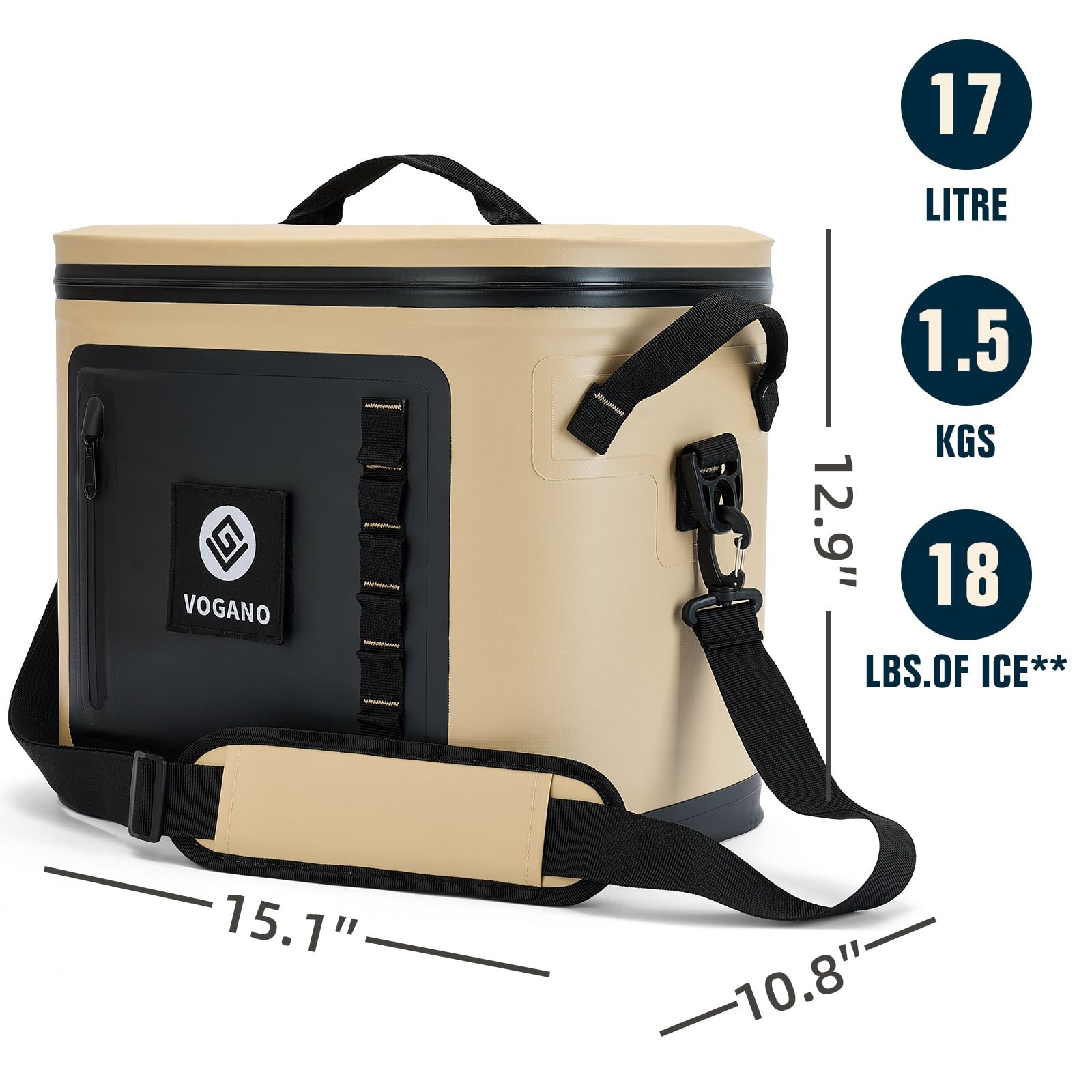 Vogano Soft Cooler preserves chill up to 24 hours.