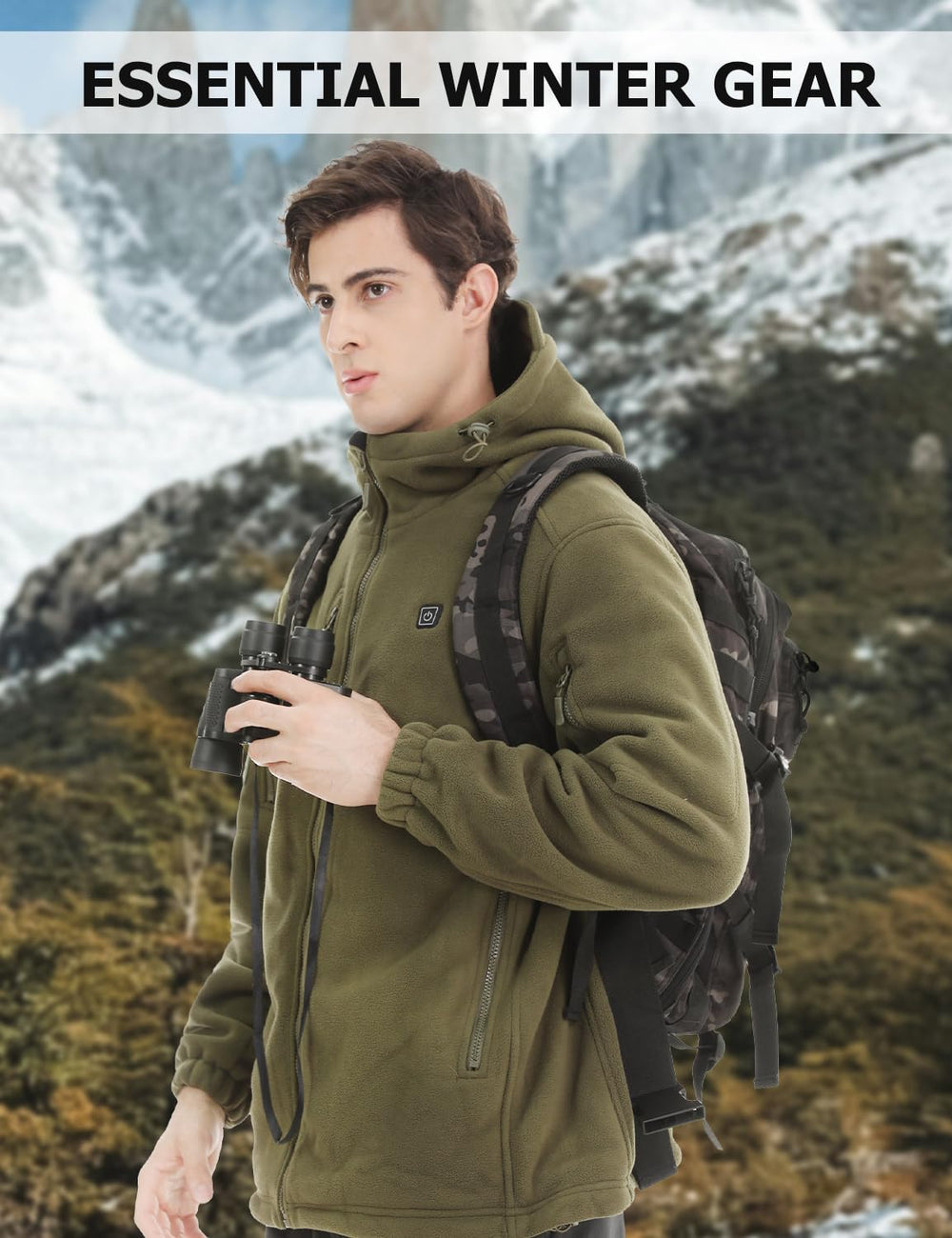 Vokora heated jacket back heat zones deliver full-back warmth during outdoor activities