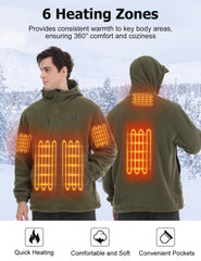 Vokora heated jacket soft fleece combines comfort with warmth