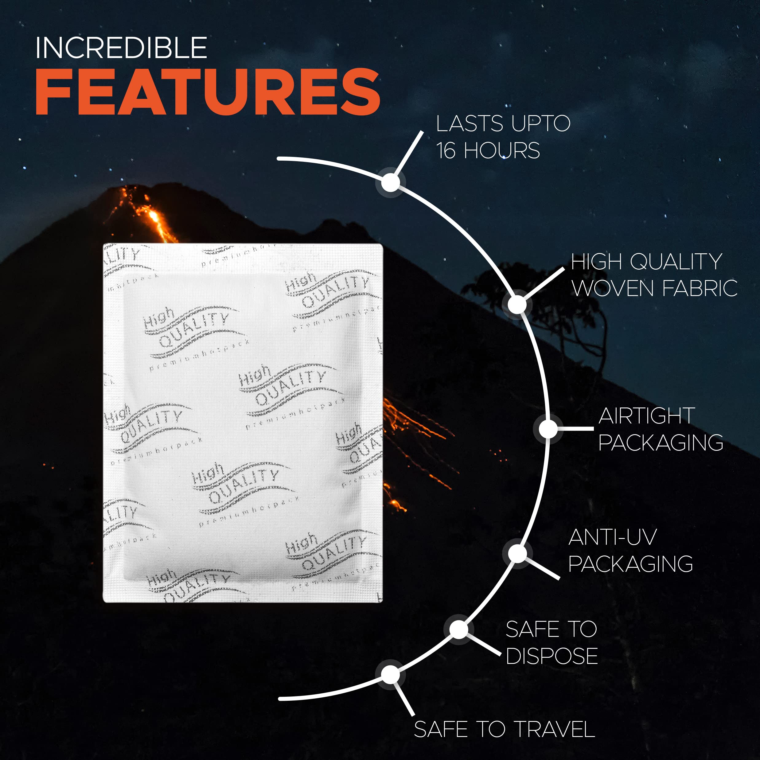 VOLCANO XL hand warmers in emergency kit for cold-weather readiness.
