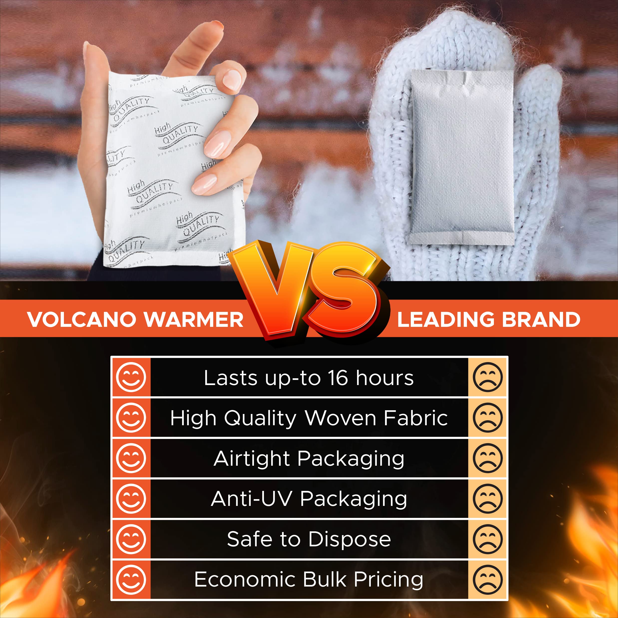 VOLCANO XL hand warmers in boots ready for winter hikes.