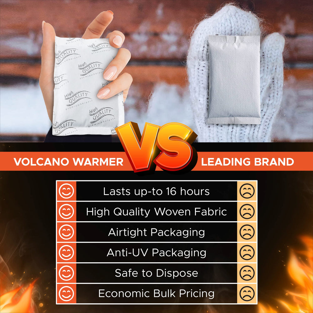 VOLCANO XL hand warmers in boots ready for winter hikes.