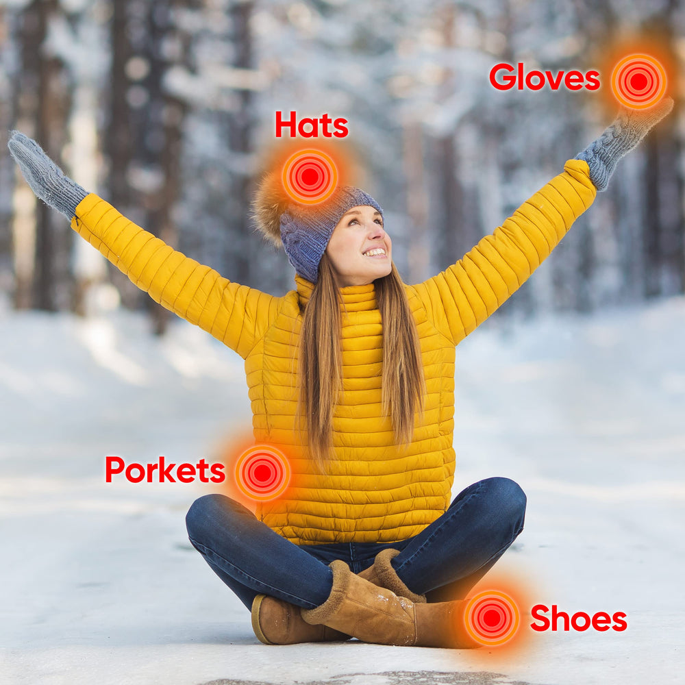 VOLCANO XL hand warmers tucked in pocket for quick warmth on the go.