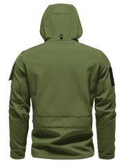 VoLIta jacket pocket layout featuring chest, shoulder, and forearm pockets