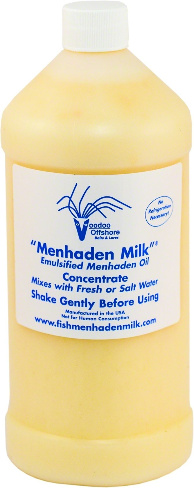 VOODOO Offshore Menhaden Milk bottle demonstrates versatile attractant for inshore and offshore fishing.
