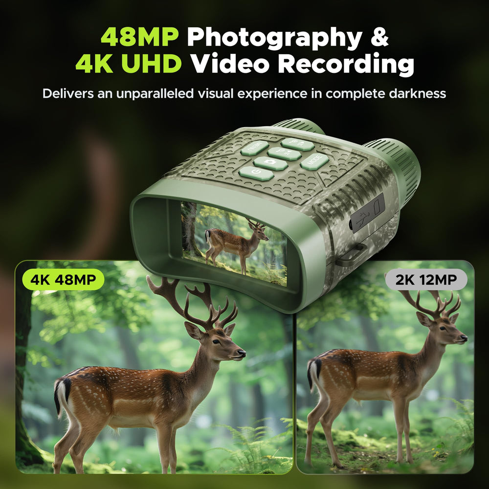VOOPEAK Night Vision Goggles 3-inch display delivers bright, sharp viewing.