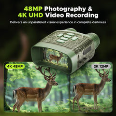 VOOPEAK Night Vision Goggles 3-inch display delivers bright, sharp viewing.