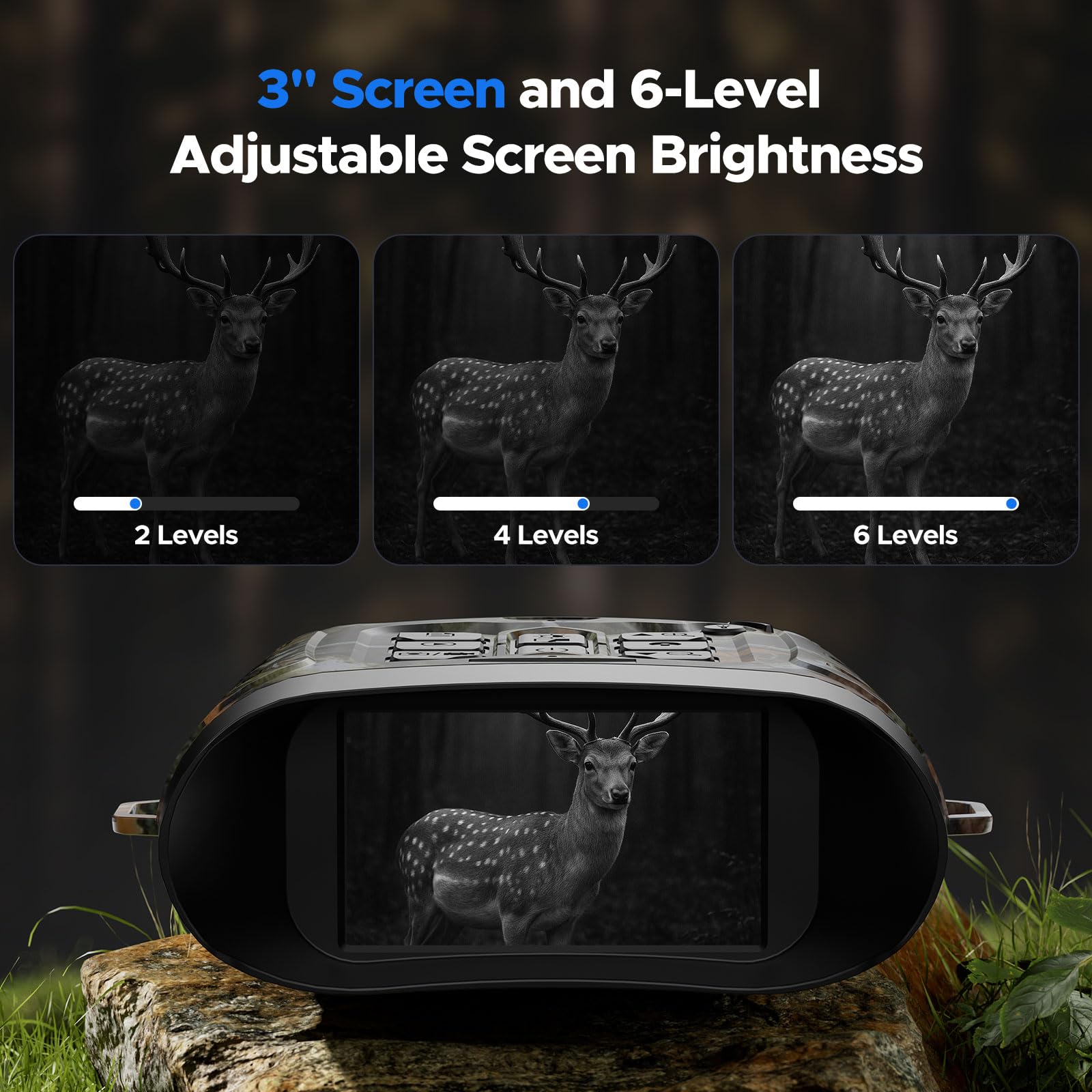 VOOPEAK 3-inch screen offers comfortable viewing in varying lighting conditions.