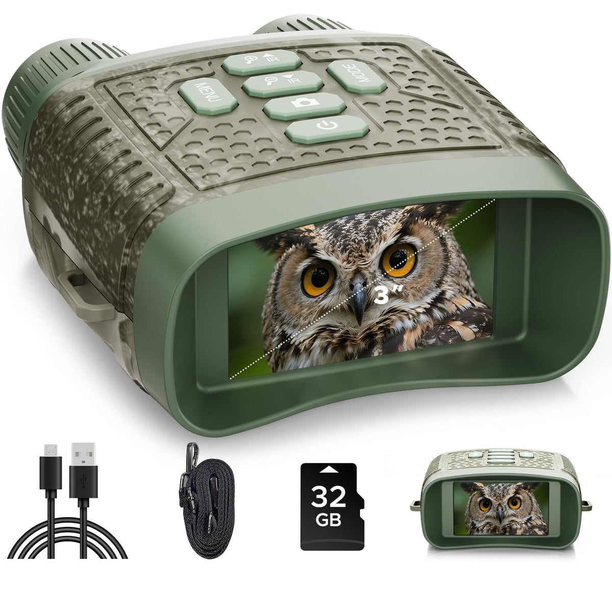 VOOPEAK Night Vision Goggles 4K video clarity for night wildlife observation.