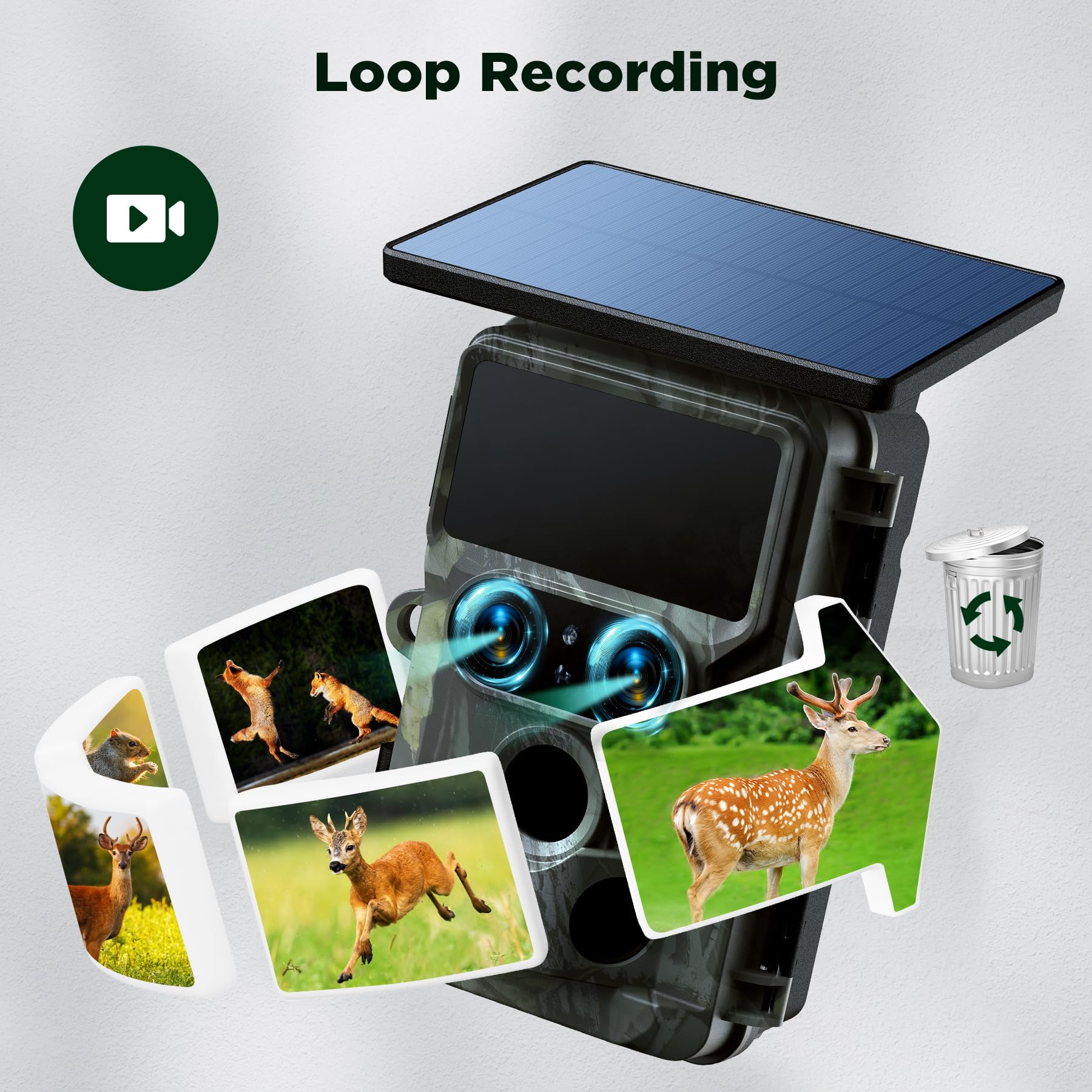 VOOPEAK trail camera uses H.265 4K compression to save storage.
