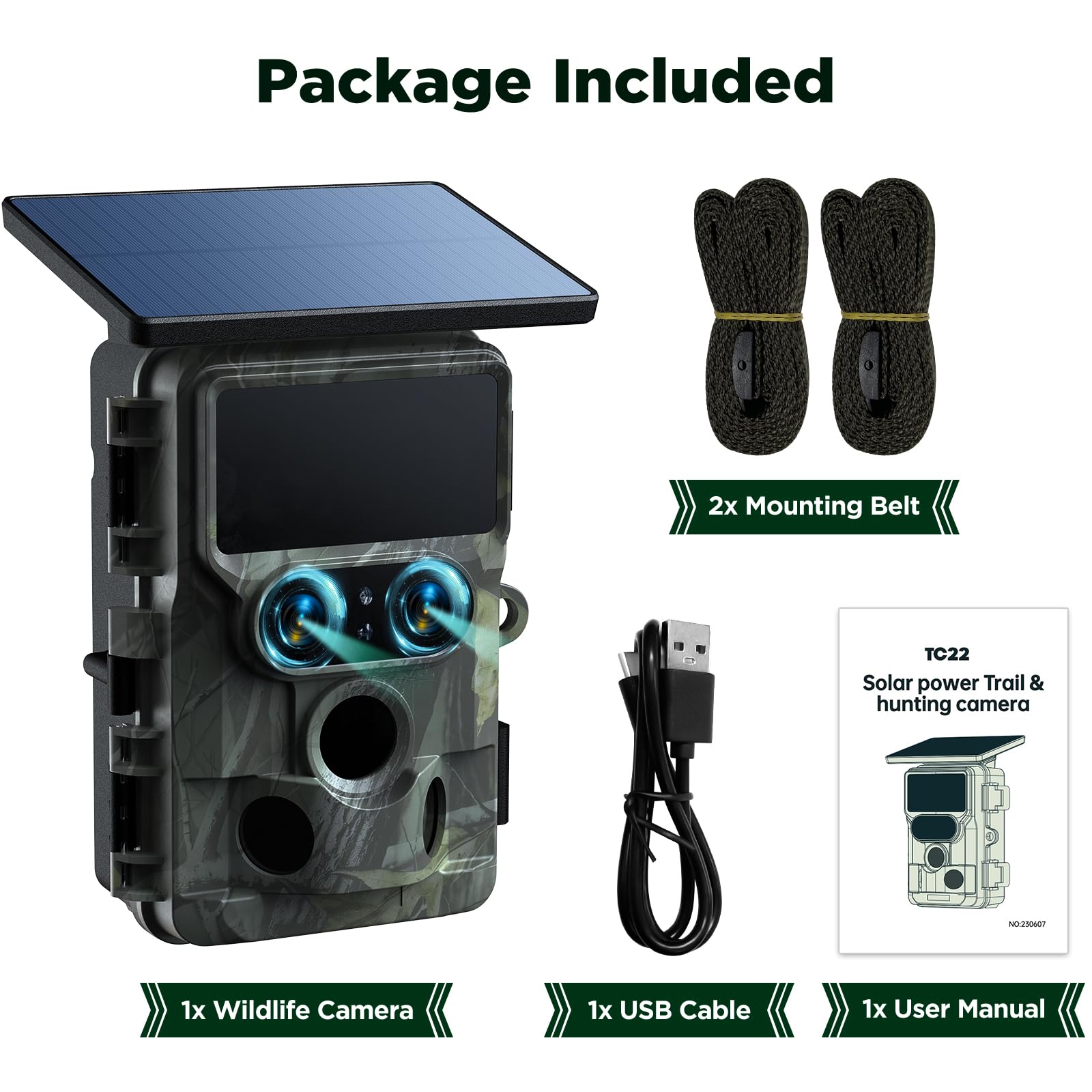 VOOPEAK trail camera supports loop recording and app control within 49 feet.