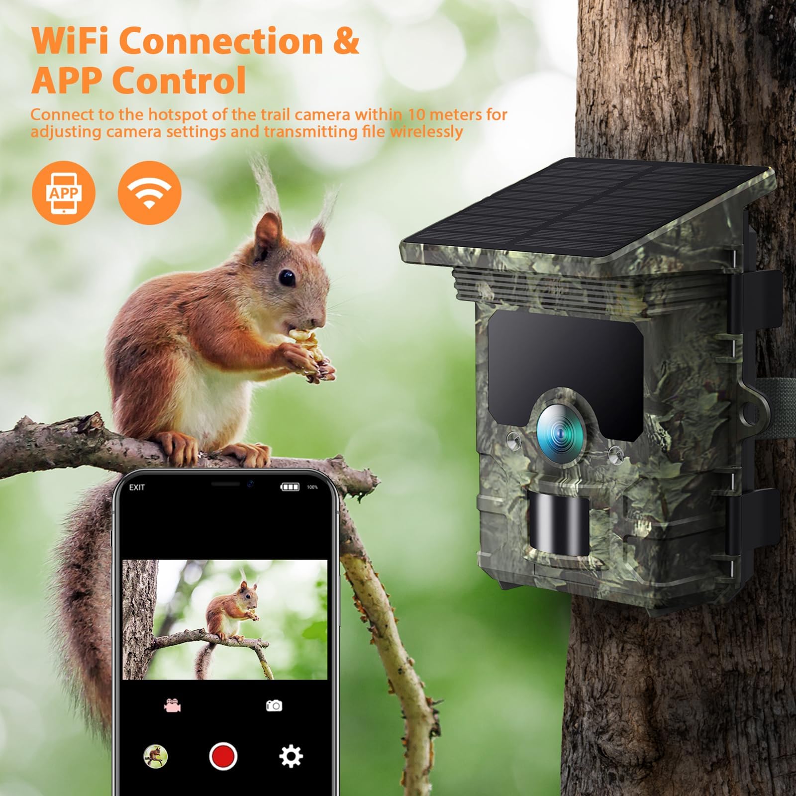 VOOPEAK WiFi Trail Camera solar-backup power enables uninterrupted field monitoring