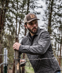 Vortex Barneveld 608 snapback close-up logo demonstrates durable branding and attention to detail.