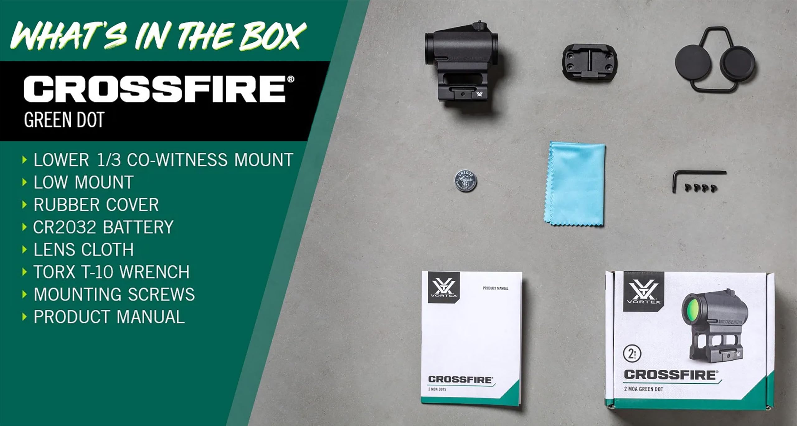 Vortex Crossfire Gen II unlimited VIP Warranty provides worry-free support.