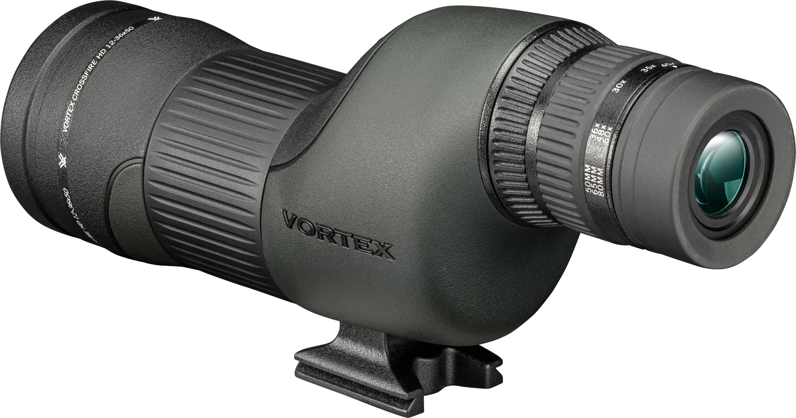 Vortex Crossfire HD objective lens close-up highlights bright-light performance