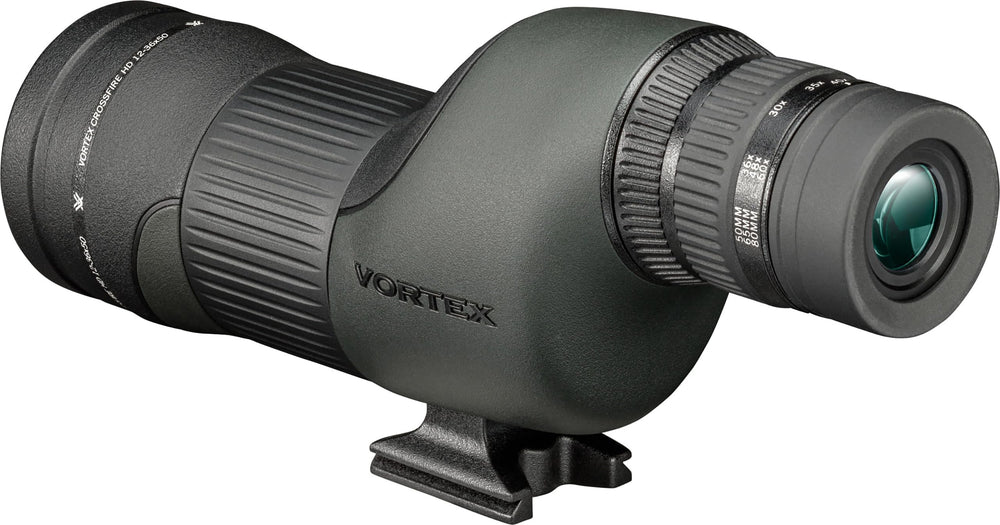 Vortex Crossfire HD objective lens close-up highlights bright-light performance