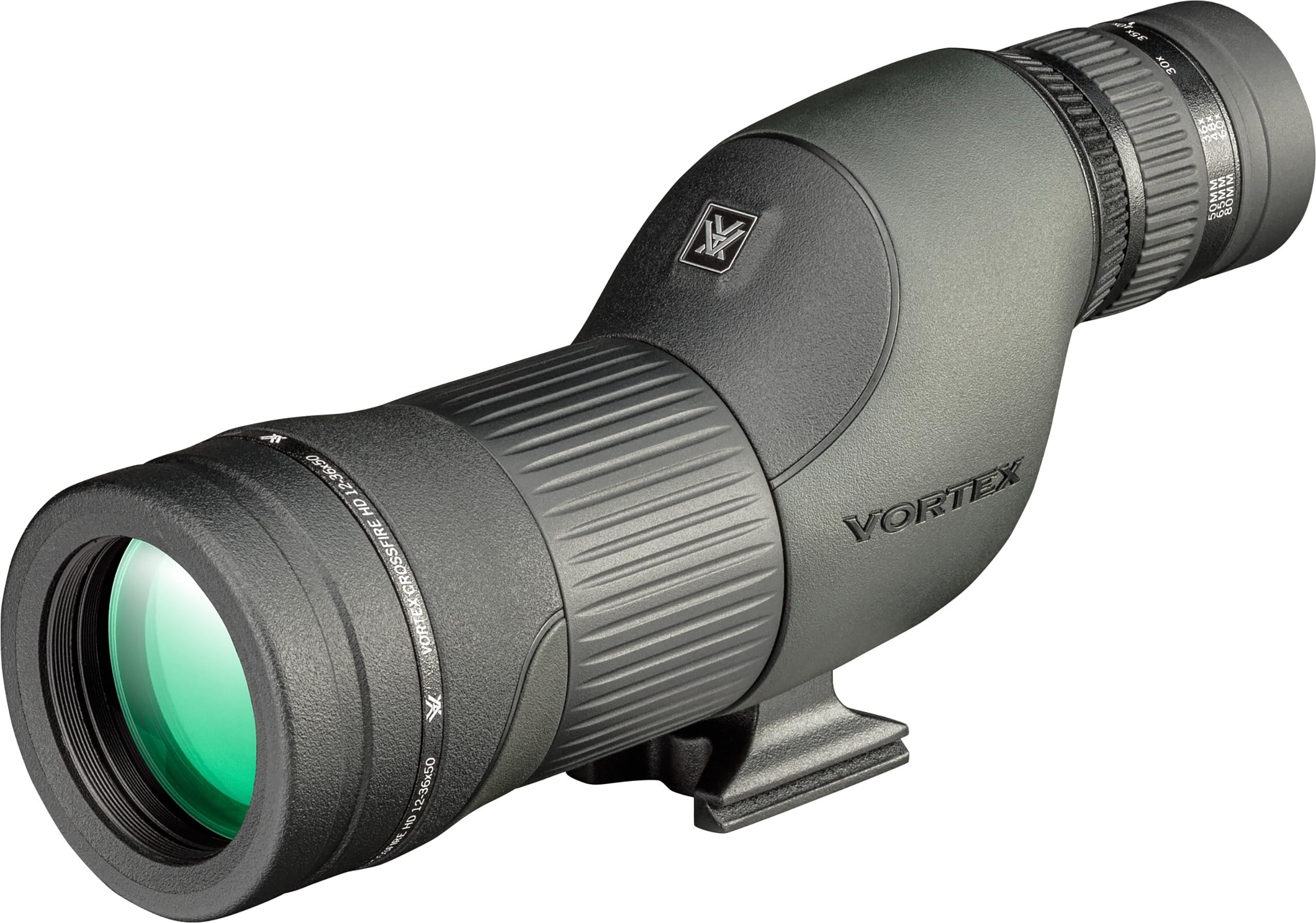 Vortex Crossfire HD eyepiece close-up with adjustable eyecups for glasses-friendly viewing