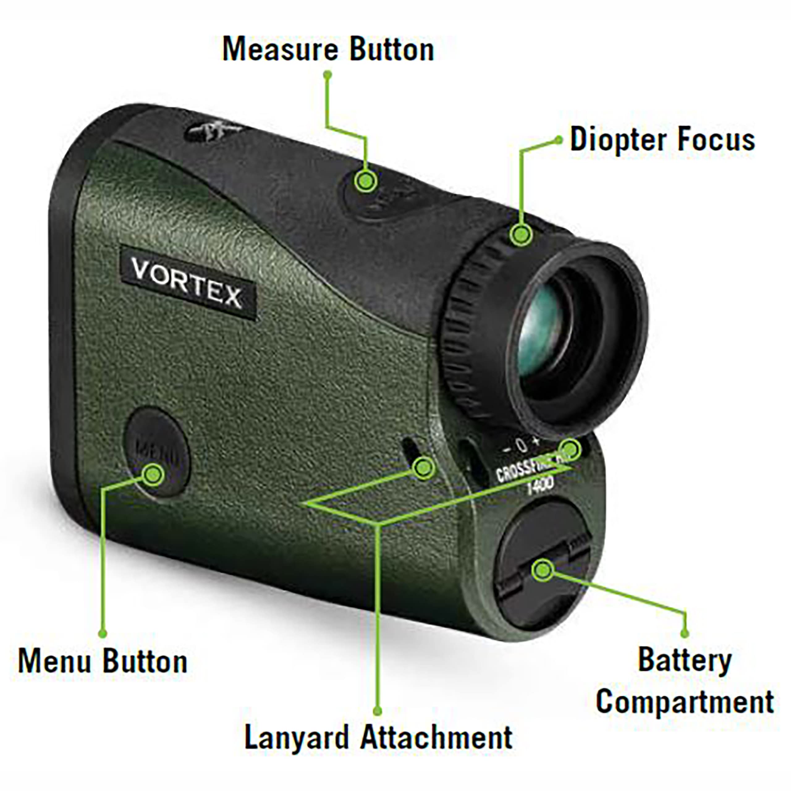 Vortex Crossfire HD 1400 ArmorTek coatings protecting lenses in rugged hunts.