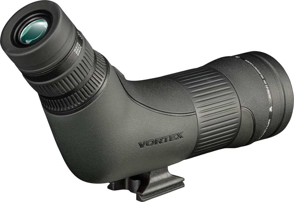 Vortex Crossfire HD spotting scope angled lens coatings deliver bright images