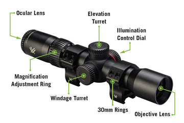Vortex Crossfire II xbr-2 reticle image—precise holdovers for 20-100 yards.