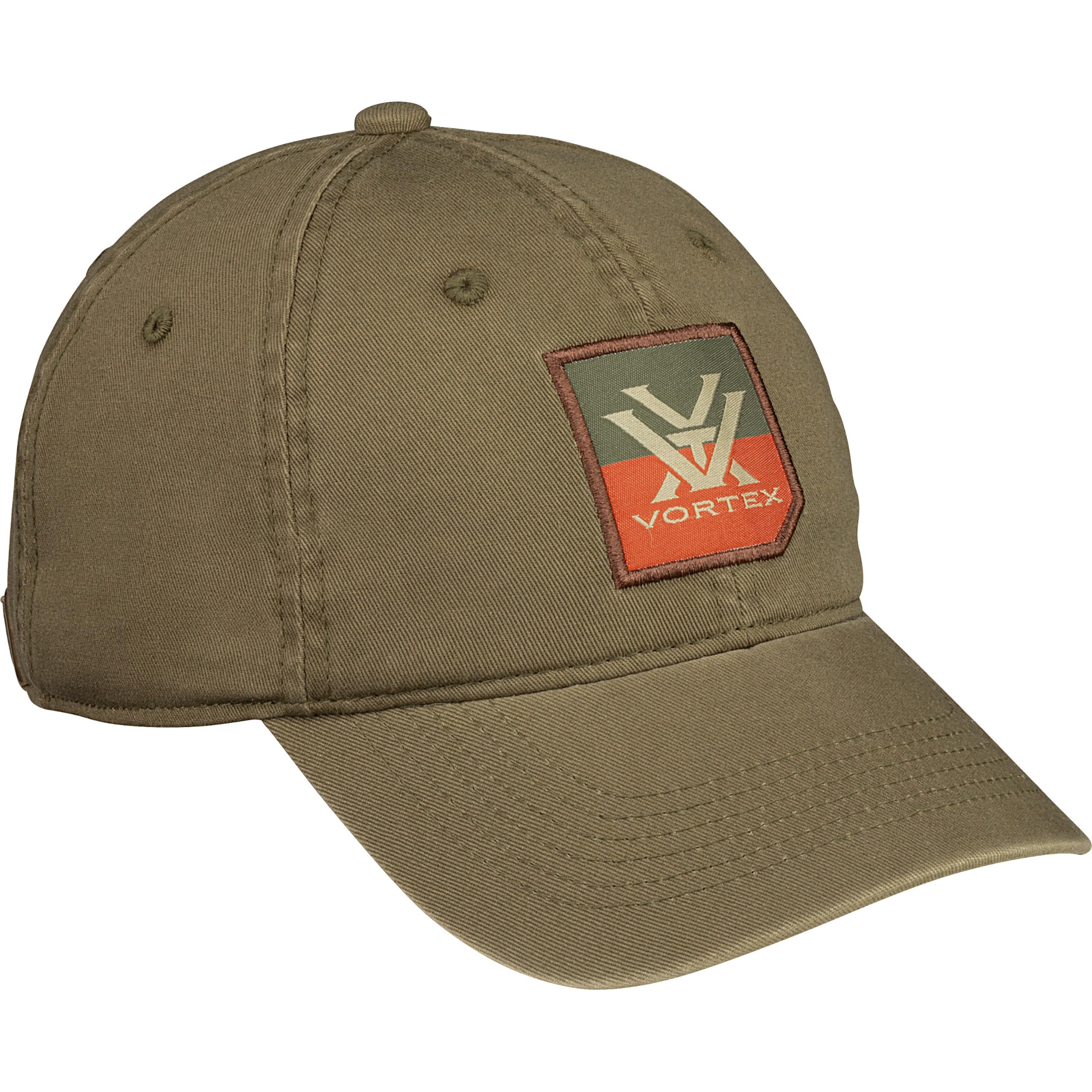 Front view of Vortex Cut Back Twill Cap with relaxed-fit unstructured design