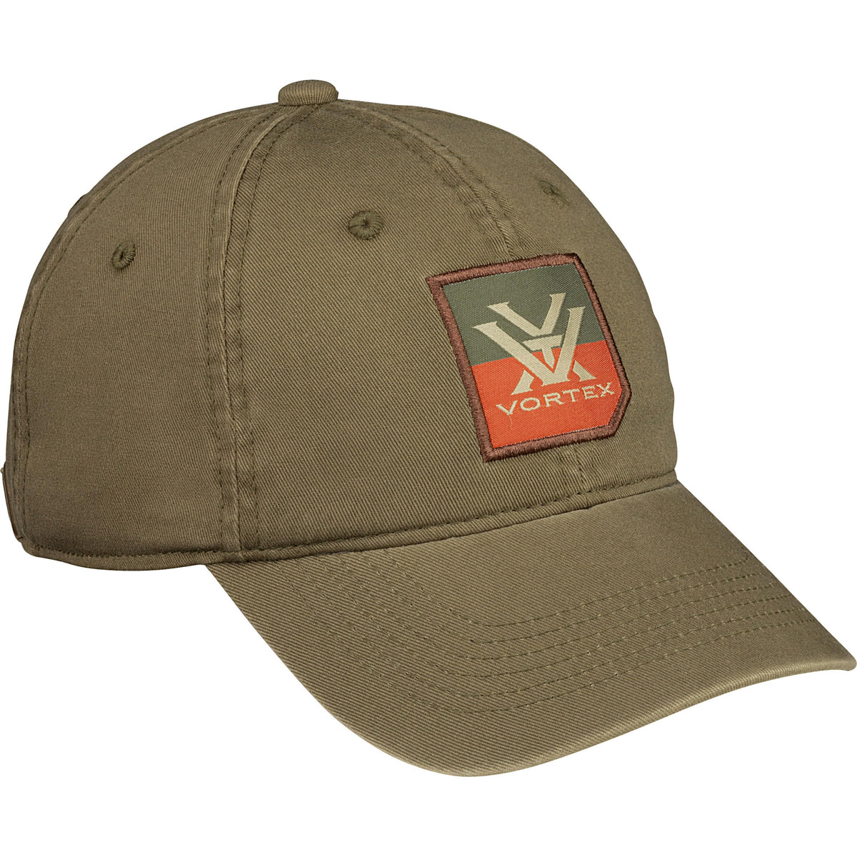 Front view of Vortex Cut Back Twill Cap with relaxed-fit unstructured design