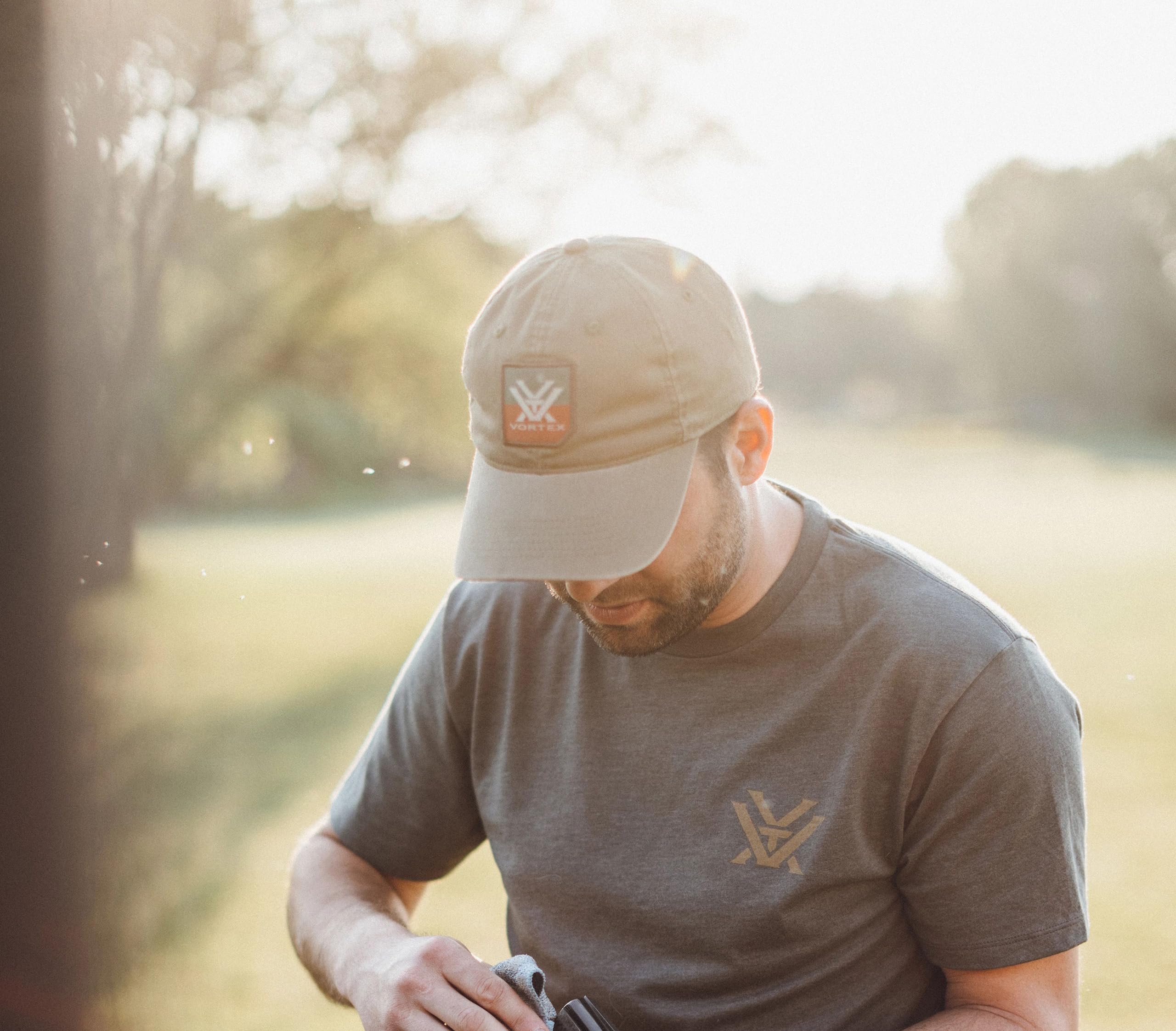 Outdoor lifestyle shot of Vortex Cut Back Twill Cap