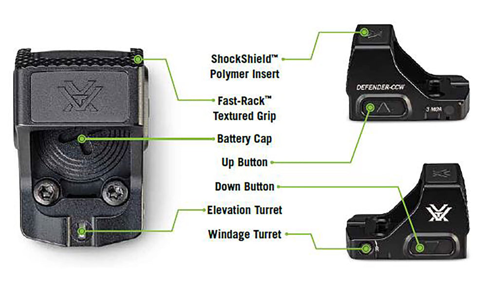 Vortex Defender-CCW ArmorTek coating protects the lens in tough conditions.