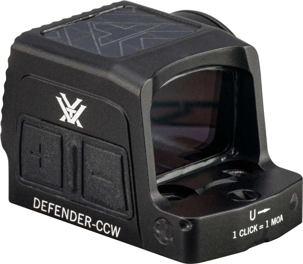 Vortex Defender-CCW aspherical-lens-large-view offers a bright, distortion-free sight picture and wide field of view.