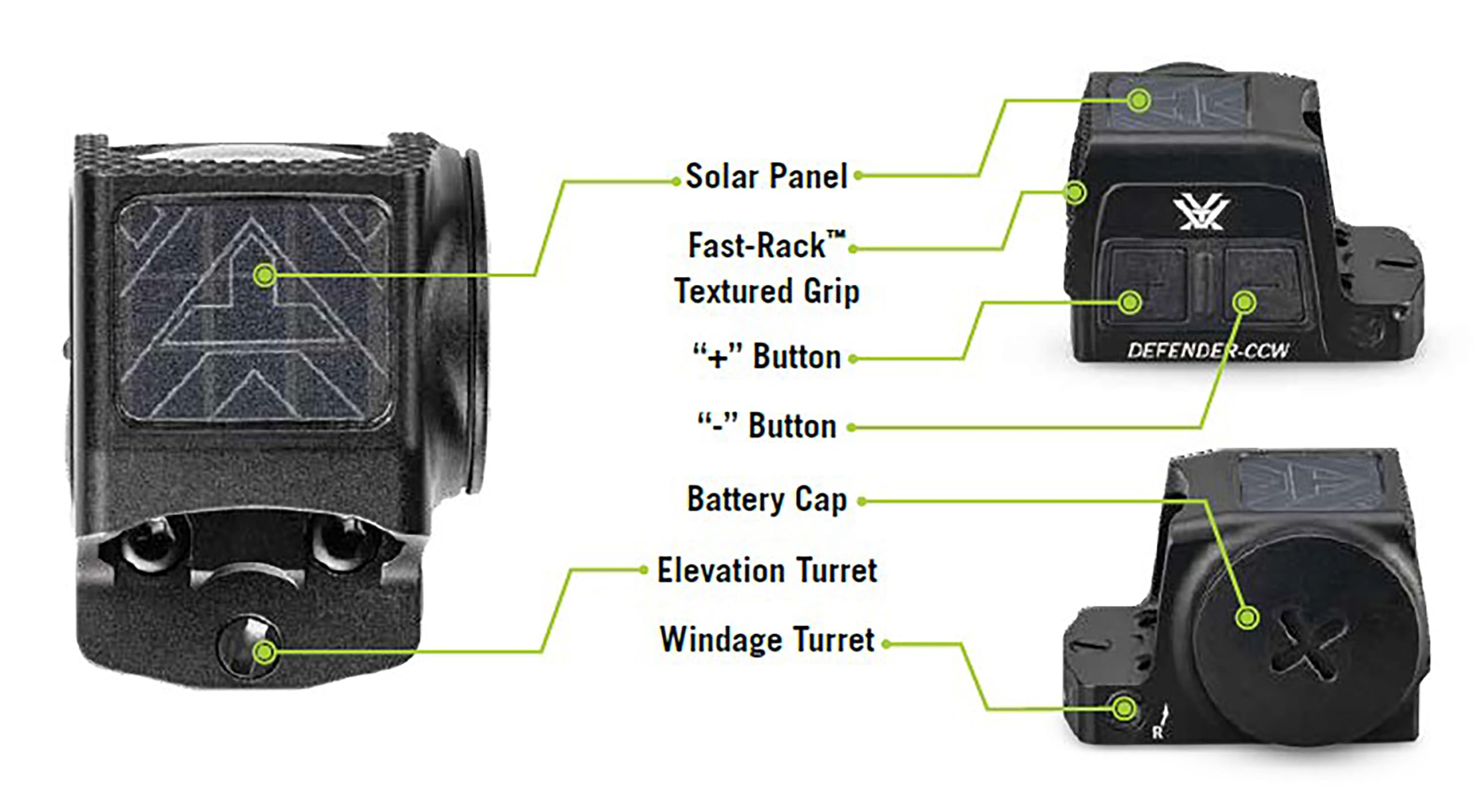 Vortex Defender-CCW is waterproof, fogproof, and shockproof for harsh environments.