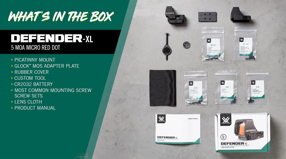 Vortex Defender-XL ArmorTek-coated lens delivers waterproof, shockproof durability.
