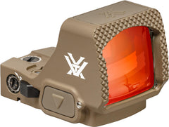 Vortex Defender-XL sight window close-up highlighting the aspherical lens for wide view.